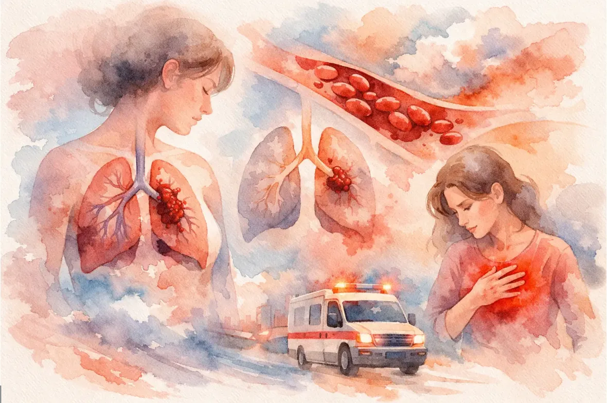 Señales de alarma de embolia pulmonar urgentes
